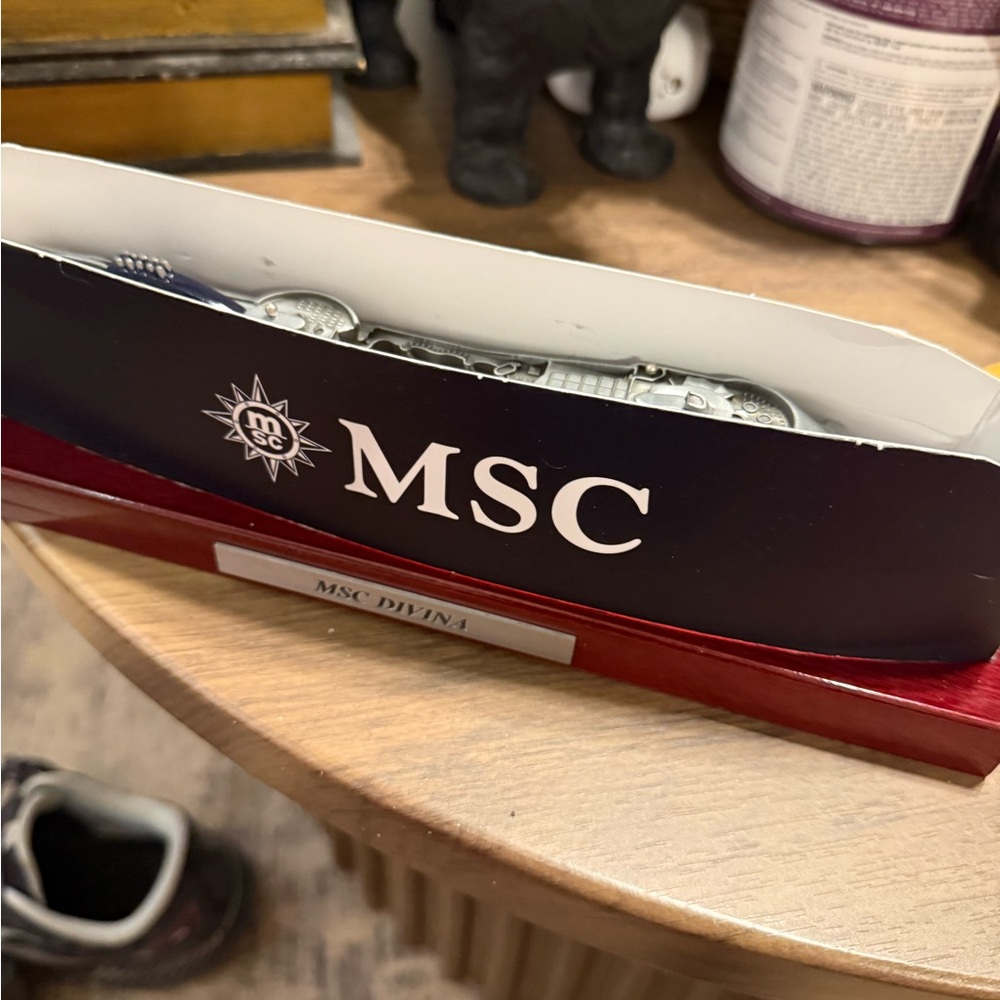 MSC Divina Cruise Ship Metal On Wood 11” Model - Picture 9 of 12